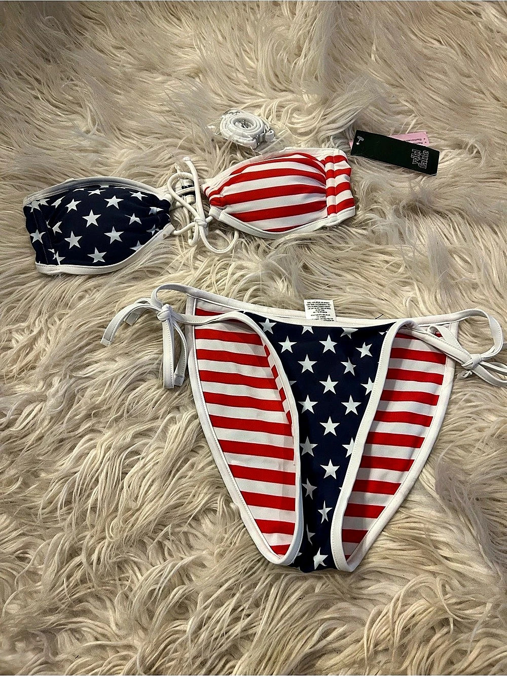 Wild Fable Reversible American Flag String Bikini